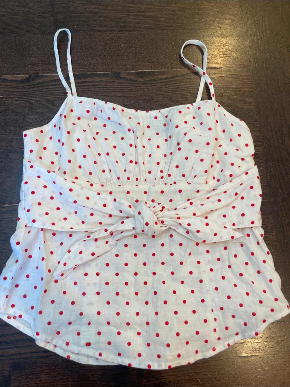 NWT Maeve by Anthropologie white and red polka dot strappy tank top 2P